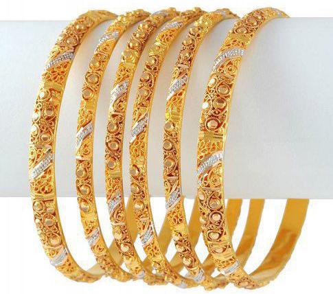 gold bangles designs collection 2013 pictures Gold Diamond Bangle with Stones for Wedding Party 2013 Pics